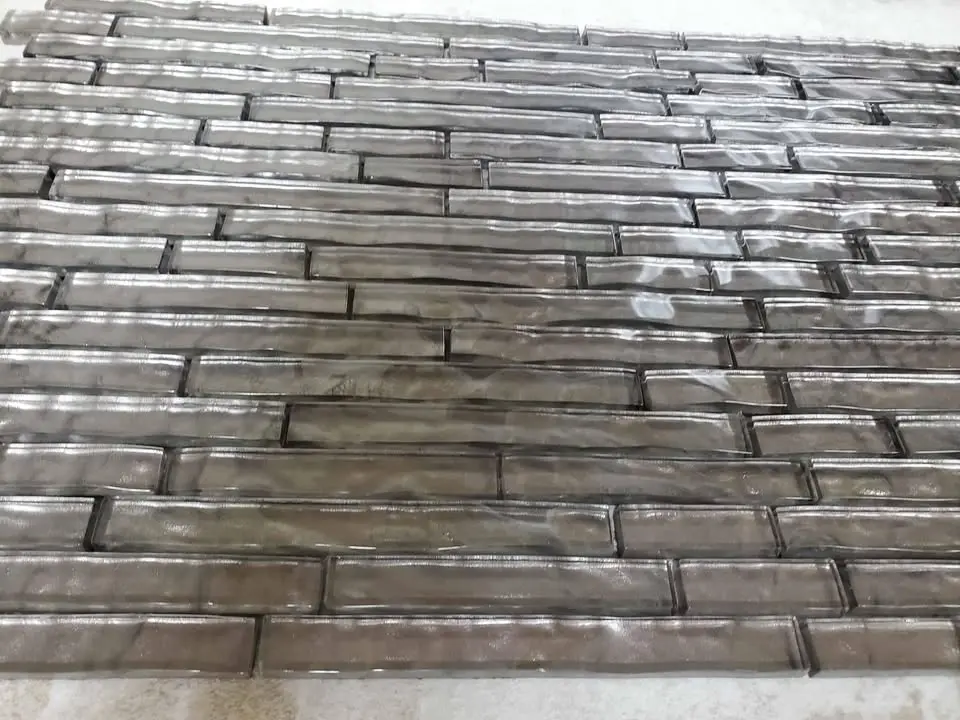 Linear Glass Mosaic, Pewter, photo 3