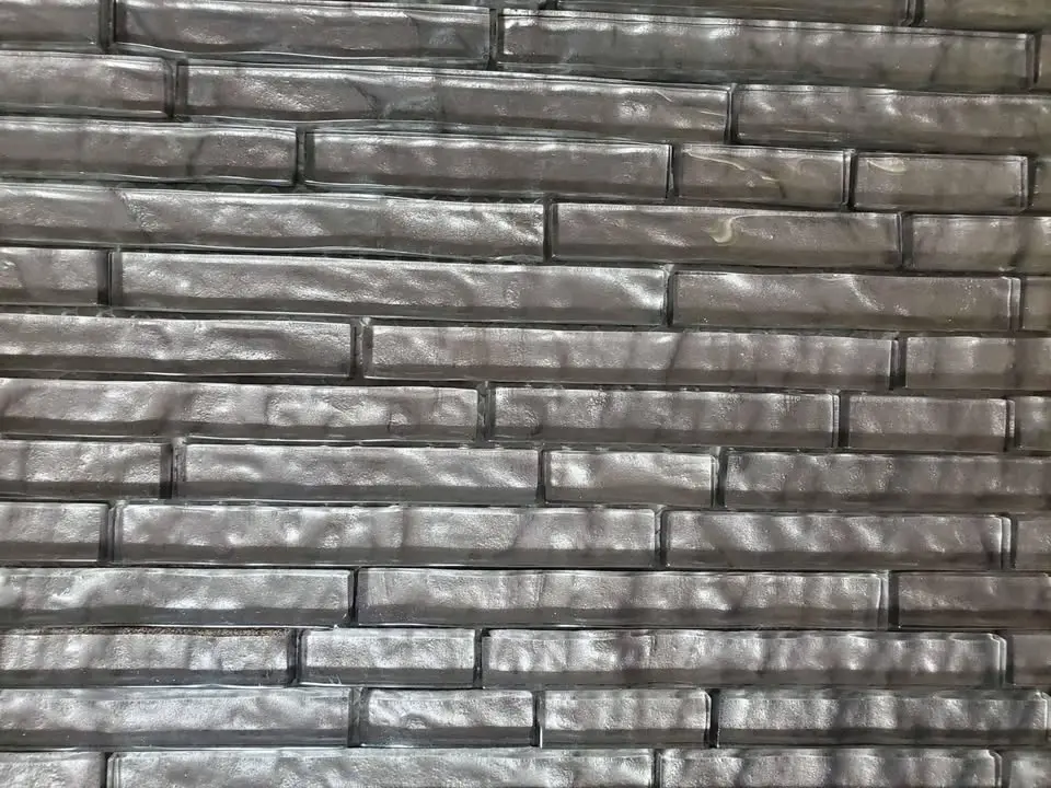 Linear Glass Mosaic, Pewter, photo 4