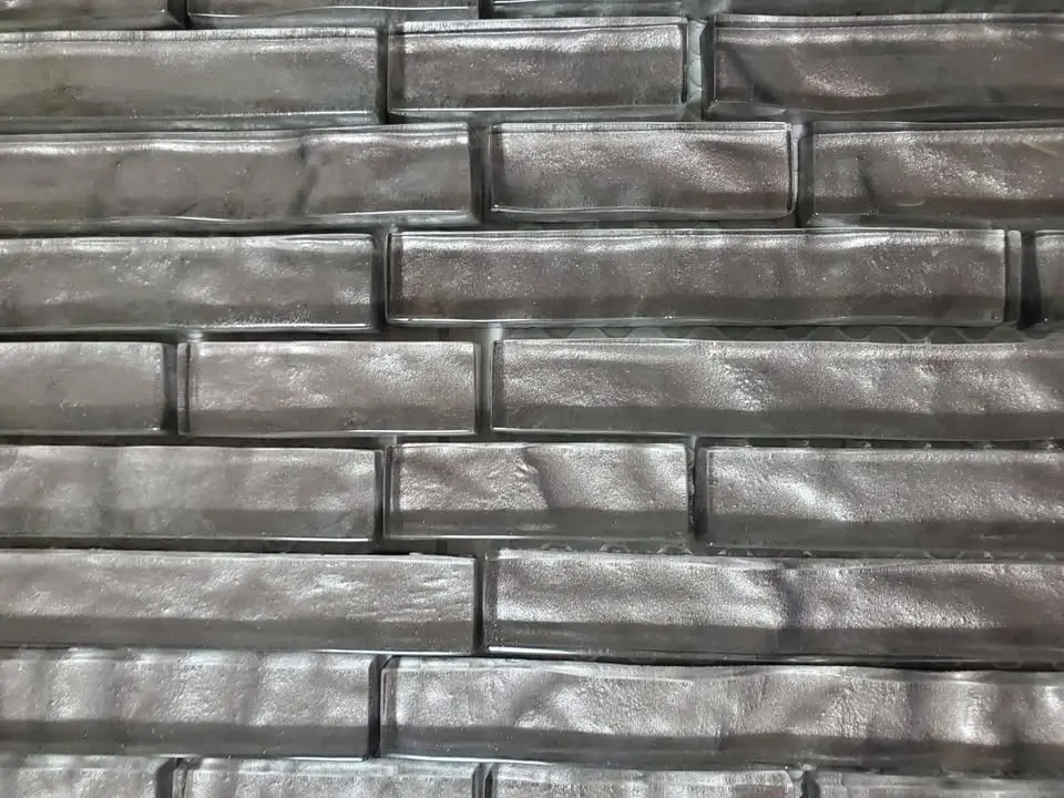 Linear Glass Mosaic, Pewter, photo 5